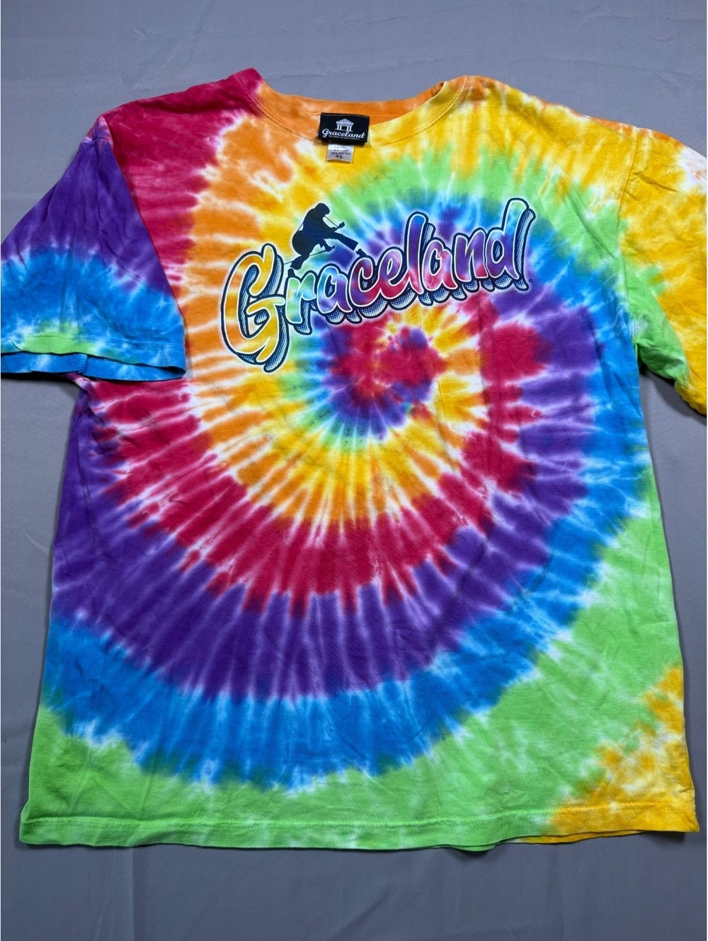 Graceland Elvis Presley Tie Dye XL Rainbow 100% Cotton